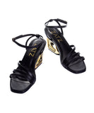 Sandália Zatz Salto Geométrico Médio Preto