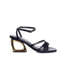 Sandália Zatz Salto Geométrico Médio Preto