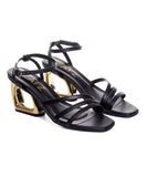 Sandália Zatz Salto Geométrico Médio Preto