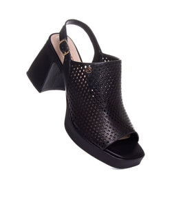 Sandália Bottero Salto Médio Couro Preto