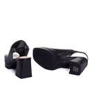 Sandália Bottero Salto Médio Couro Preto