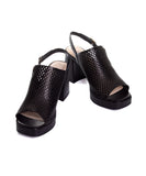 Sandália Bottero Salto Médio Couro Preto