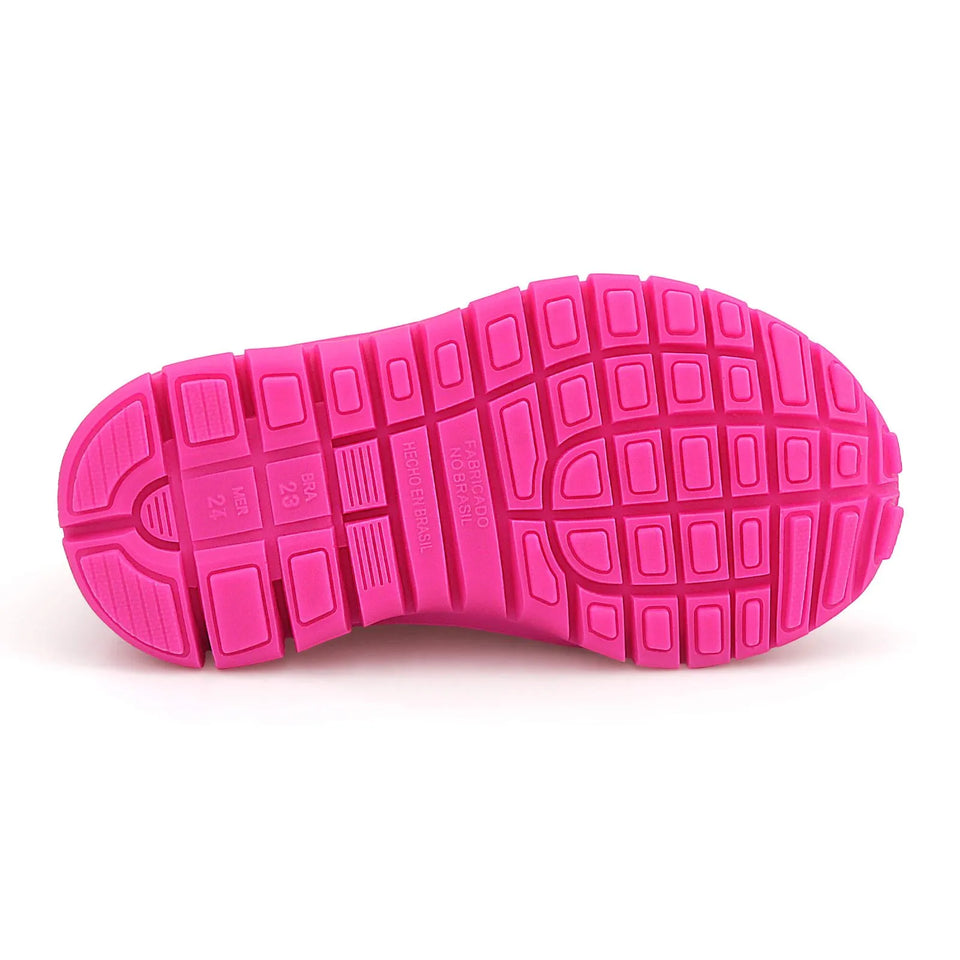 Tênis Infantil Novopé Super Flex Resistente a água Preto Pink Fluor