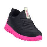 Tênis Infantil Novopé Super Flex Resistente a água Preto Pink Fluor