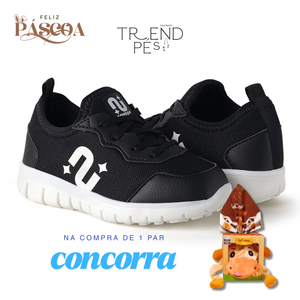 Tênis Infantil Novopé Originall Flex Preto com Branco